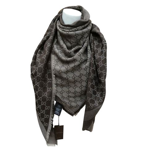 gucci beige brown scarf|gucci wool scarf women's.